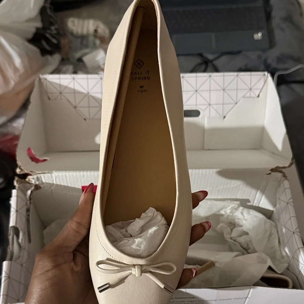 Call It Spring Cream Ballet Flats - Picture 2 of 3